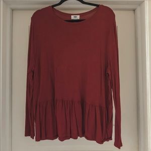 Peplum Burgundy Top